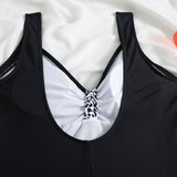 Womens Zebra Striped One Piece Swimsuit