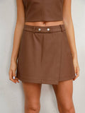 Trend Waist Waist All Loose Pu Leather Culottes
