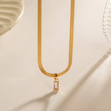 2024 RECTANGULAR PENDANT SNAKE CHAIN NECKLACE_CWAJE1432