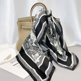 INK ART VELVET SCARF WINTER SQUARE SHAWL 90CM_CWASC0888