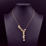 Womens High-End Pendant Vintage Pearl Necklace