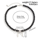 HOT SELLING BLACK BOW BEADED NECKLACE_CWAJE1171