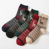 5PR SET RETRO ETHNIC STYLE SOCKS FOR MEN WINTER_CWMS0680