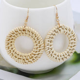 BRAIDED ROUND DROP EARRINGS_CWAJE0443