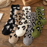 HOME WARM PADDED LEOPARD SOCKS_CWMS0341