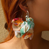 HANDMADE FABRIC PRINT HOOP EARRINGS BOLD UNIQUE_CWMM6191