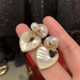 Valentines Day Heart Pearl High Design Earrings