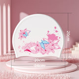 PRINTED SILICONE SWIM CAP FOR WOMEN WITH ANTI SLIP_CWMM6707