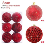 8CM 12PCS GLITTER XMAS BALL ORNAMENT SET_CWMM9871