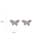 Women Fashion Exquisite Zircon Butterfly Earrings