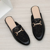 MEDIUM HEEL CASUAL THICK HEEL HALF SLIPPERS MULES_CWSHF0047