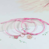 PINK FOUR LEAF CLOVER LOVE WOVEN BRACELET_CWAJE0732