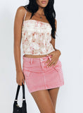 Washed Denim Mini Skirt With Elegant Temperament