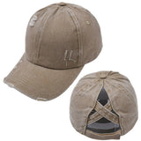 CROSS PONYTAIL BASEBALL CAP VISOR RETRO PEAKED CAP CWAH1220