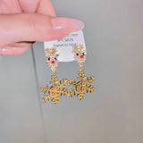 DIAMOND DEER HEAD SNOWFLAKE EARRINGS_CWAJE2408