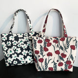 CANVAS TOTE BAGS WITH FRESH FLORAL PLAID_CWAB2047