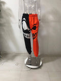 Sporty Black And Orange Harlan Straight-Leg Pants