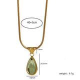 Fashionable Water Drop Blue Ocean Necklace_Cwaje05660