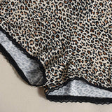 Two-Piece Set Leopard Print Of Halter Top Shorts