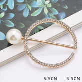 PEARL AND DIAMOND METAL HEM SCARF RING_CWMM2121