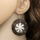 FASHION HOLLOW SPIRAL WHITE SHELL EARRINGS_CWMM4273