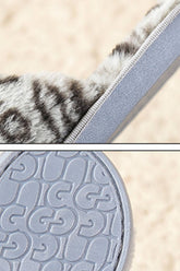 LEOPARD PATTERN CROSS FLUFFY HOME BEDROOM SLIPPERS_CWSHS0228