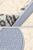LEOPARD PATTERN CROSS FLUFFY HOME BEDROOM SLIPPERS_CWSHS0228