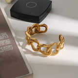 IRREGULAR CHAIN 18K GOLD STAINLESS STEEL BRACELET_CWAJE4672