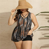 OVERSIZED LEOPARD PRINT BIKINI ONE PIECE SWIMSUIT_CWMW0598