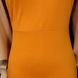 LONG SLEEVED TIE STRAP COLOR BLOCKED DRESS_CWDSD6163