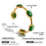 LUXURY 18K GOLD GREEN OVAL NATURAL STONE CUFF_CWAJE4816