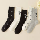 COTTON BOW PRINT CREW SOCKS_CWMS0952