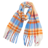 CHUNKY PLAID MOHAIR LOOK SCARF WITH FRINGES_CWASC0119