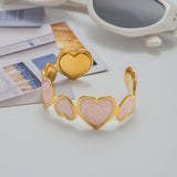 STYLISH 18K GOLD OPEN HEART BANGLE BULK SALE_CWAJE4735