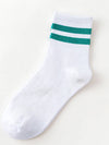 2 STRIPE COTTON MID SOCKS FOR WOMEN WHOLESALE_CWMS070