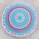ROUND MICROFIBER TASSEL BEACH TOWEL BLANKET_CWMM7602