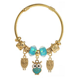 ADJUSTABLE OWL BUTTERFLY CHARM COUPLE BRACELET_CWMM8482