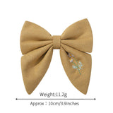 CHILDRENS EMBROIDERED FLORAL BOW HAIRPIN_CWAHA2352