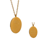 GOLD STAINLESS STEEL DECEMBER FLOWER NECKLACE_CWMM3778