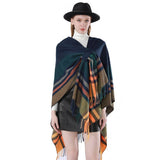 NEW KNITTED TASSEL DOUBLE SIDED PLAID SHAWL_CWMM2085