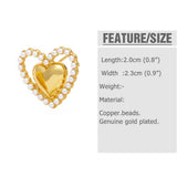 HEART SHAPED PEARL GOLD PLATED EARRINGS_CWAJE1035