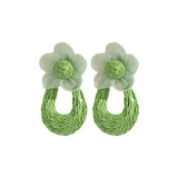 Floral Raffia Mesh Drop Earrings