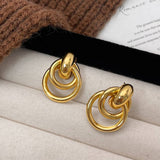 SIMPLE HIGH GRADE METAL GEOMETRIC CIRCLE EARRINGS_CWAJE3130