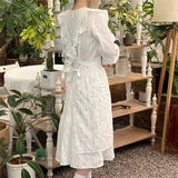 LINES COTTON AND LINEN PRINTED RUFFLED FLORAL APRON_CWMM5816