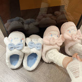Wear Cartoon Warm Cotton Slippers At Home