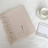 COLORBLOCK TASSEL SCARF THICK WRAP FOR STUDENTS_CWASC2281