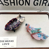 NEW CREATIVE OWL GRASSHOPPER ACETATE HAIR CLIP_CWAHA5718