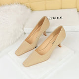 Women Solid Color Shallow Pointed Toe High Heels
