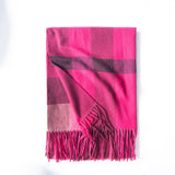 PLAID FAUX CASHMERE SCARF THICK WARM NECK WRAP_CWASC0242