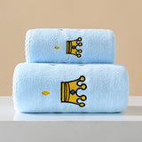 EMBROIDERED THICK CORAL FLEECE BATH TOWEL SET_CWMM2328